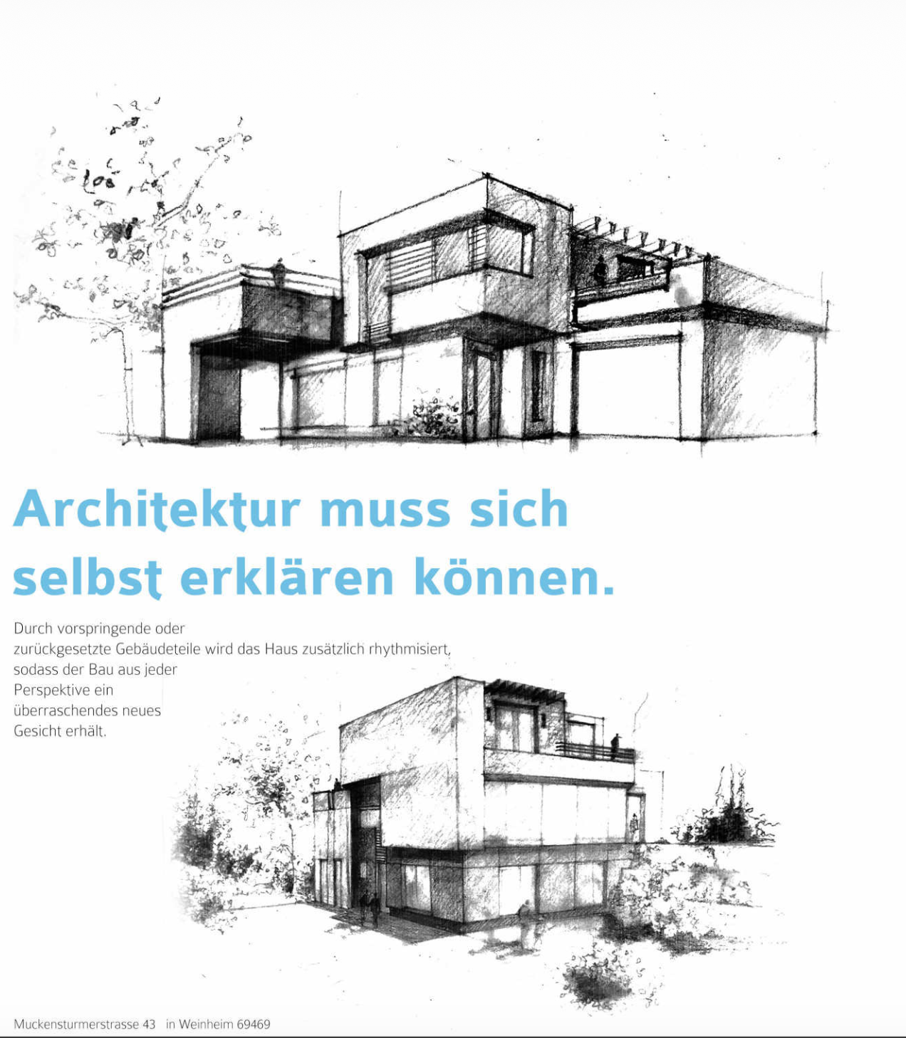 Stadtvilla Weinheim mit weißen, verschobenen Kuben, Entwurf MR Architekten